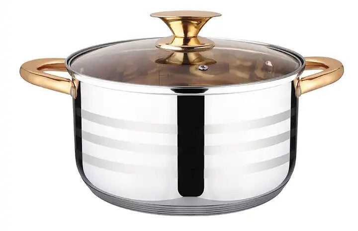 Kaisa Villa | 5.8 Litre Casserole Pot | Stainless Steel | Induction Cooking | Stock Stew
