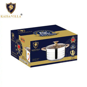 Kaisa Villa | 5.8 Litre Casserole Pot | Stainless Steel | Induction Cooking | Stock Stew