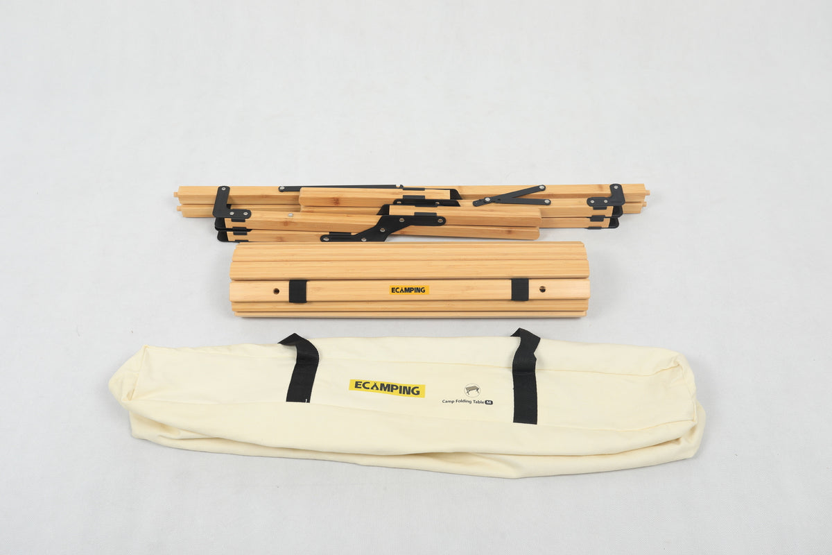 Folding Camping Table Bamboo Roll Up | Portable Outdoor Picnic BBQ Desk | Beach