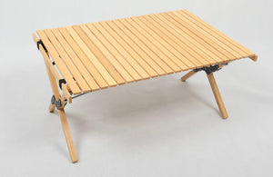 Folding Camping Table Bamboo Roll Up | Portable Outdoor Picnic BBQ Desk | Beach
