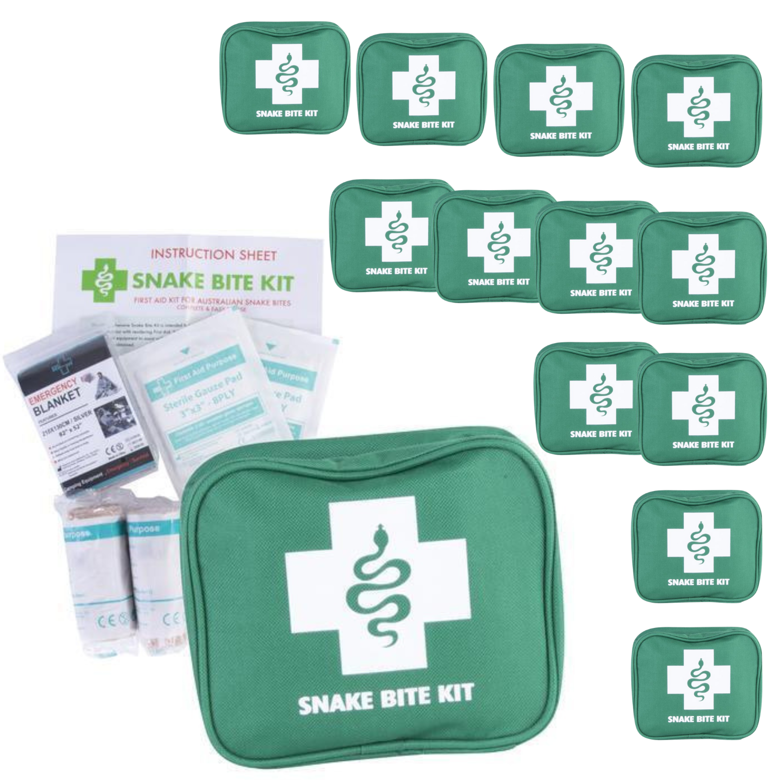 12x 9 Piece | Australian Snake Bite First Aid Kit | Camping | Hiking | Travel