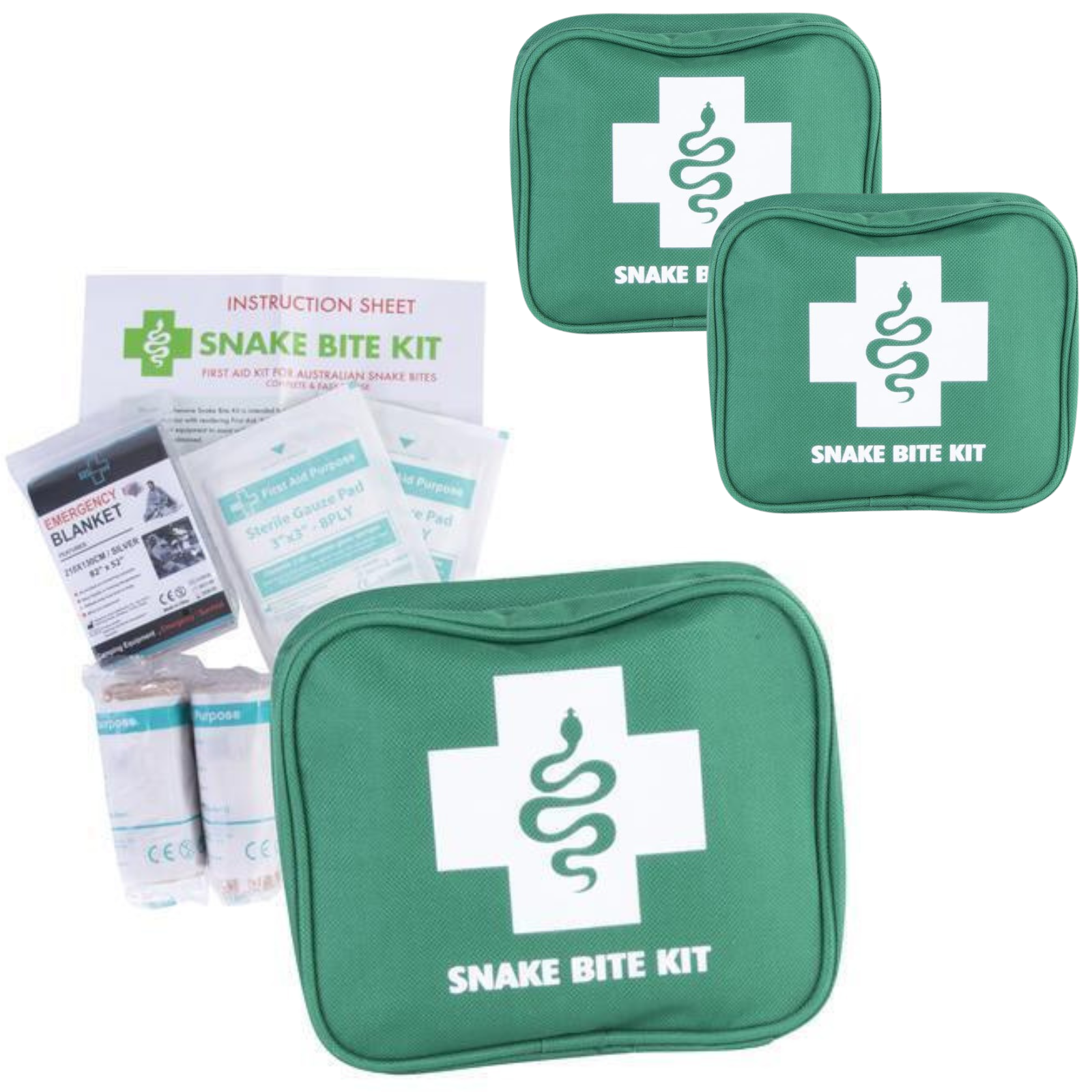 2x 9 Piece | Australian Snake Bite First Aid Kit | Camping | Hiking | Travel