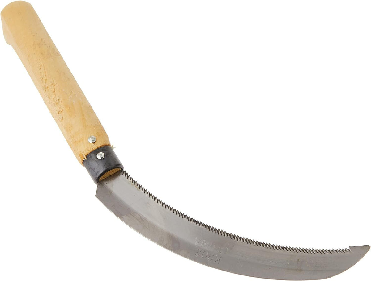 Sickle Reaping Hook | 36cm Blade | Wooden Handle | Farming & Gardening Tool