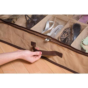 Shoe Organiser | 12 Pair Under Bed Storage | Zippered Breathable Wardrobe Closet Bag