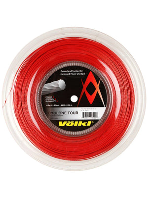 Völkl Cyclone Tour Tennis Racquet Strings | 200m Reel | 18g / 1.20mm | Red | Durable Spin Control