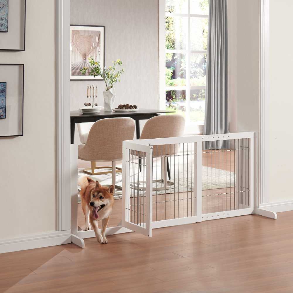 Retractable Dog Barrier with Gate | Freestanding | Large Pet Fence Solution