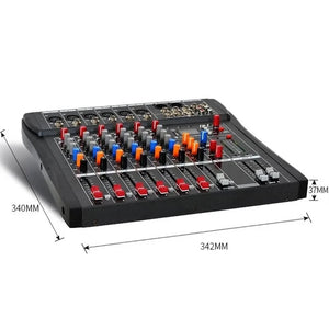 Hridz Audio Mixer | 6 Channels Bluetooth DJ Mixer | Live Studio Audio Console | USB & AUX Input | Amplifier Ready