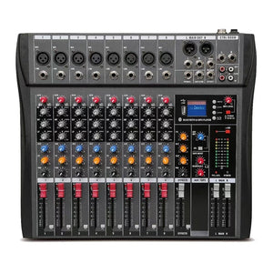 Hridz CT-80S Professional Audio Mixer | 8-Channel Bluetooth USB Mixer