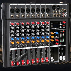 Hridz CT-80S Professional Audio Mixer | 8-Channel Bluetooth USB Mixer