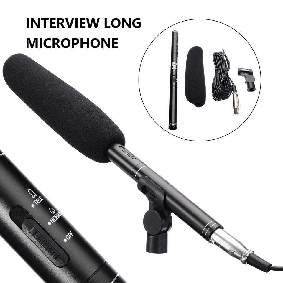 HZ-320 Professional Studio Condenser Shotgun Microphone | Filmmaking & Interview Recording