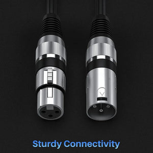 Hridz XLR Cable | 1m | Male to Female | Audio Output & Input for KTV Microphone | Professional Sound Cable
