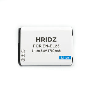 HRIDZ EN-EL23 Battery & Charger Set | For Nikon Coolpix B700, S810c, P600, P610S