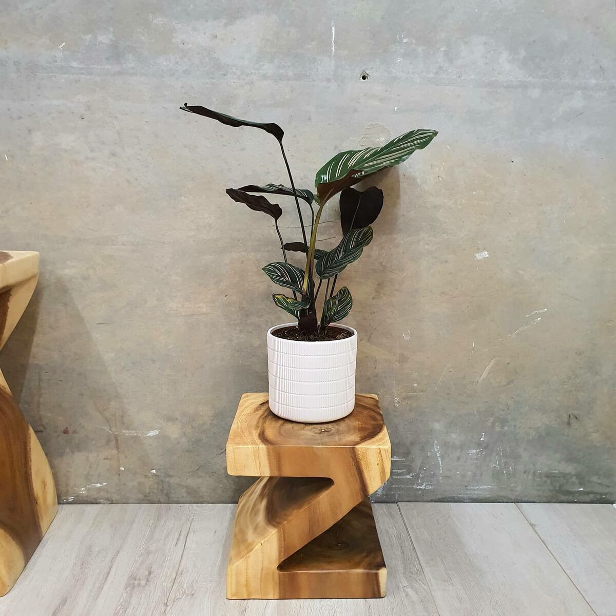 Z Shape 25cm Plant Stand/Stool/Side Table/Corner Table | Raintree Wood