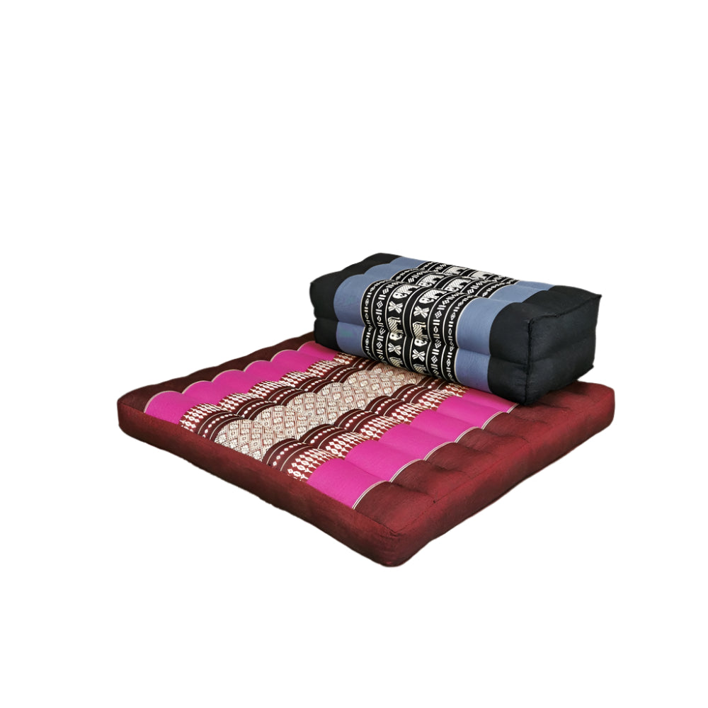 Meditation Cushion + Seating Block Set  StPink-YB-BlueEle