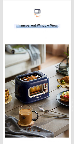 BEAR Double Slot Bread Toaster with Glass Window | DSL-C02X1