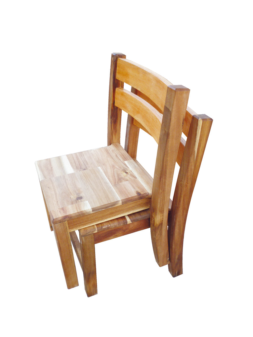 2 x Acacia Stacking Chairs