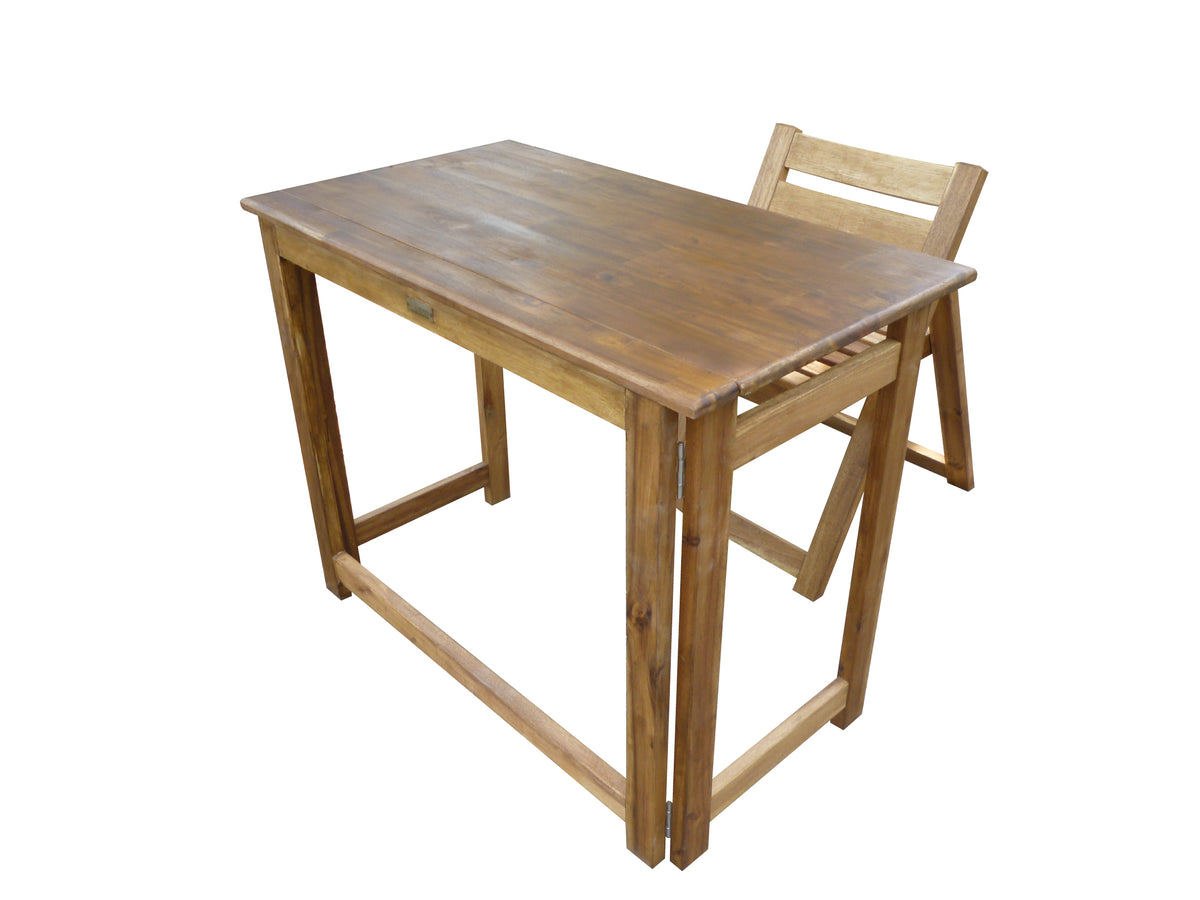 Hardwood Foldable Teen Desk Set | Acacia
