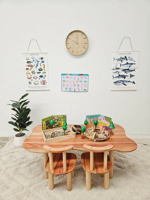 Child Hardwood Cloud Table with 4 Chairs