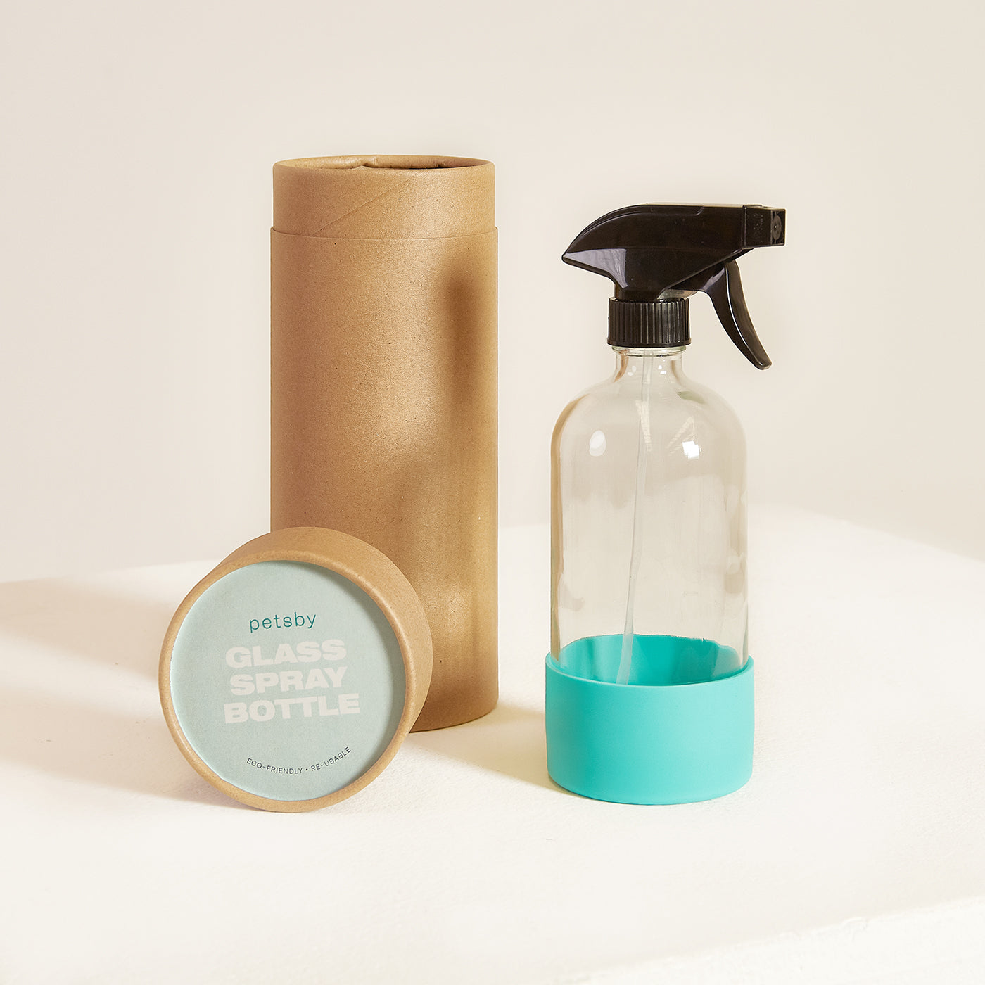 Glass Spray Bottle with Silicone Sleeve | Eco-Friendly Reusable Cleaning Bottle