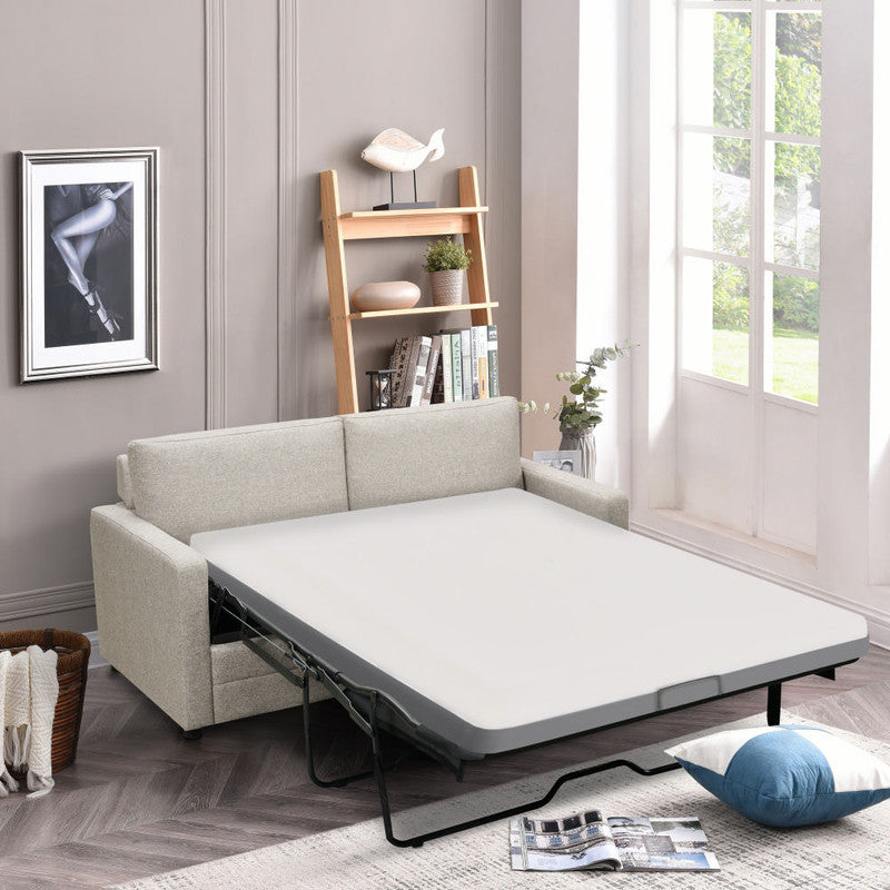 RAY 2 Seater Sofa Bed | Separate Foam Mattress | Light Grey