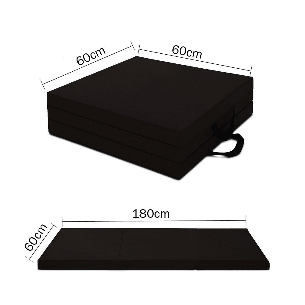 Folding Exercise Floor Mat | Dance Yoga Gymnastics | Home Pilates Training | Black