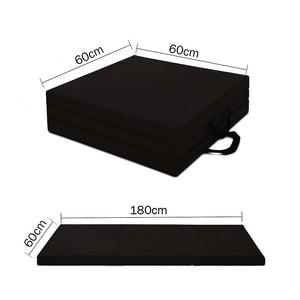 Folding Exercise Floor Mat | Dance Yoga Gymnastics | Home Pilates Training | Black