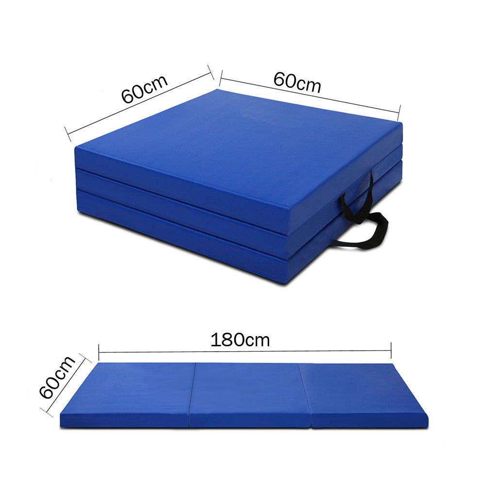 Folding Exercise Floor Mat | Dance Yoga Gymnastics | Home Pilates Training | Blue