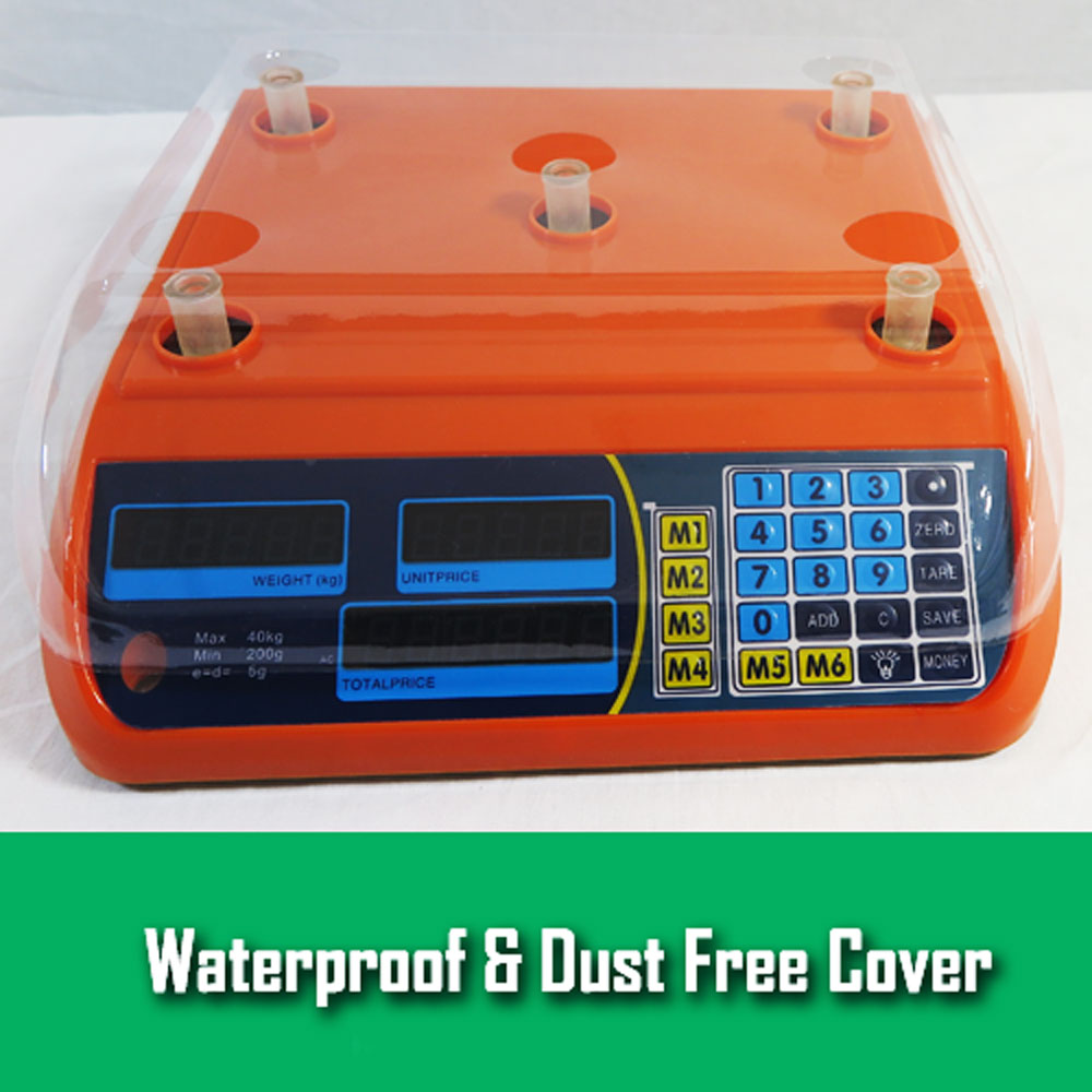 Kitchen Scale Digital | Commercial Postal Shop Electronic Weight | 40KG | Orange