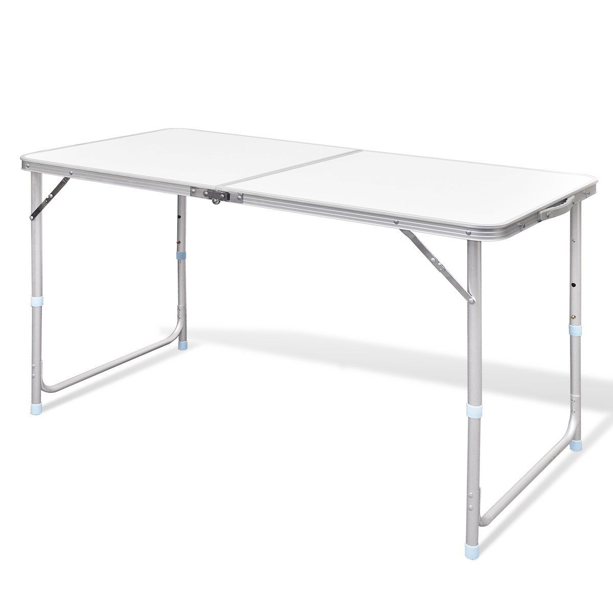 Aluminium Folding Camping Picnic Table | Height Adjustable | 120x60cm | White