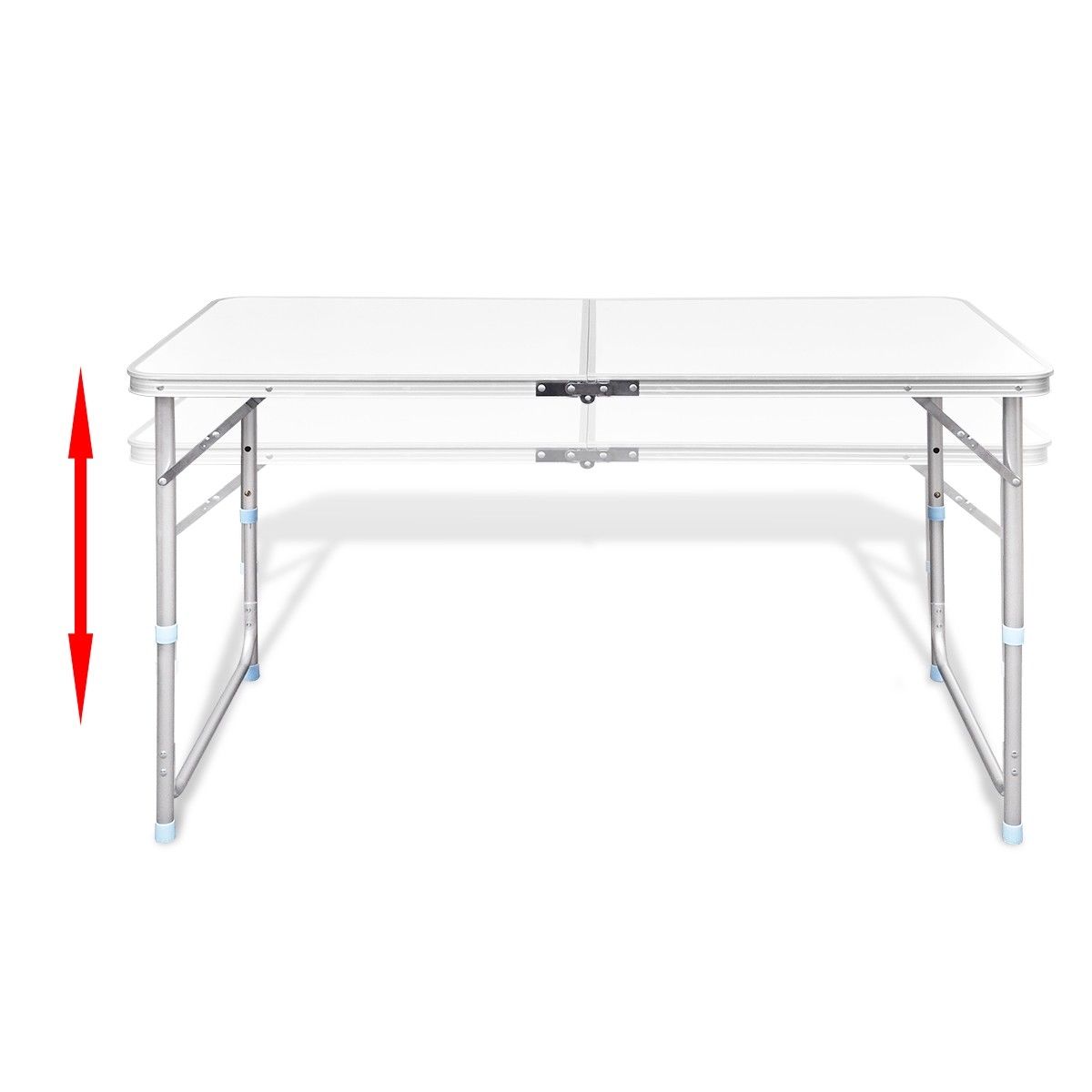 Aluminium Folding Camping Picnic Table | Height Adjustable | 120x60cm | White