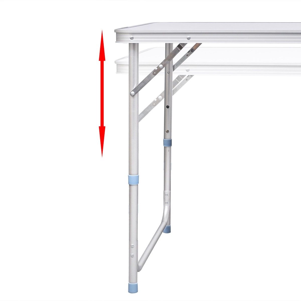 Aluminium Folding Camping Picnic Table | Height Adjustable | 120x60cm | White