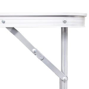 Aluminium Folding Camping Picnic Table | Height Adjustable | 120x60cm | White