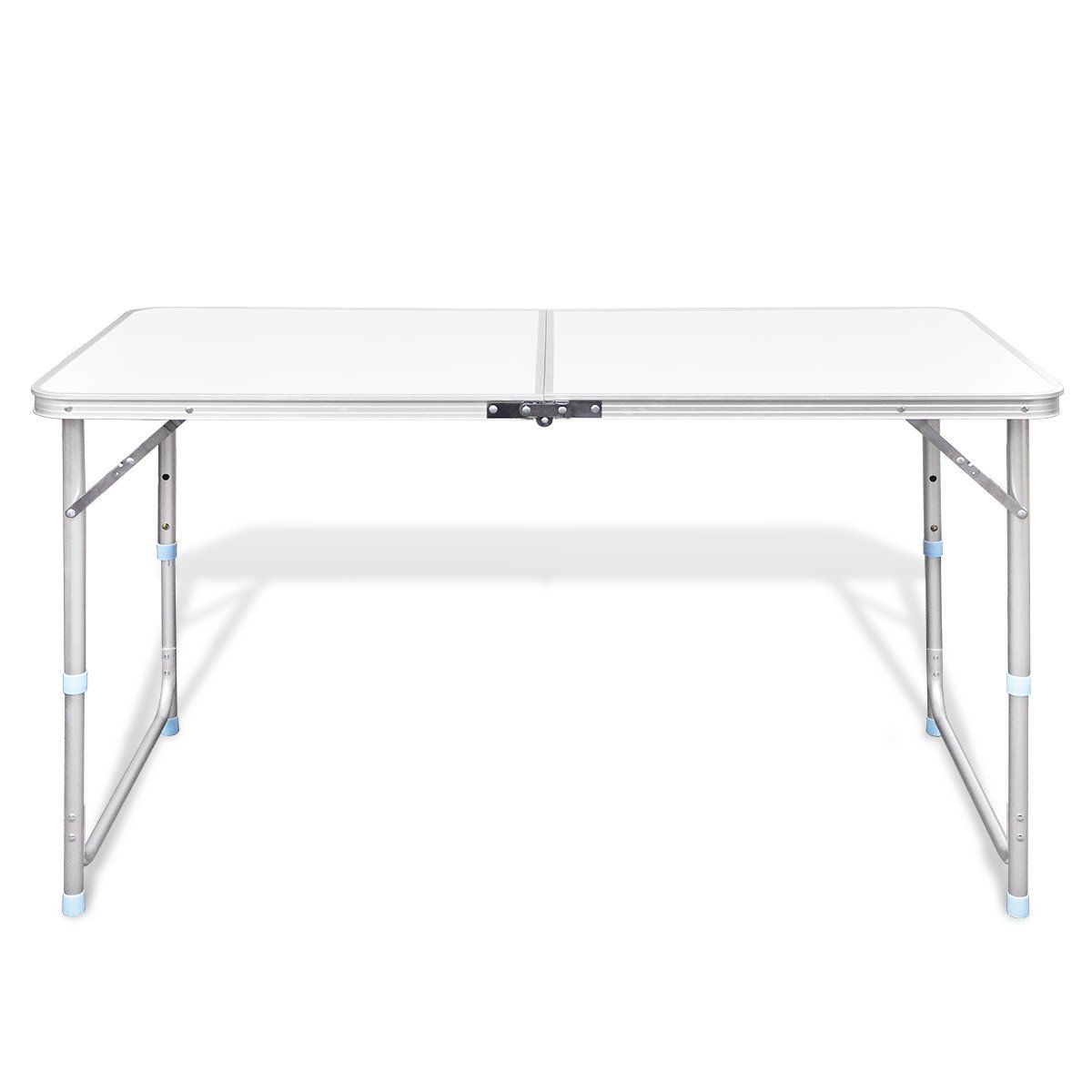 Aluminium Folding Camping Picnic Table | Height Adjustable | 120x60cm | White
