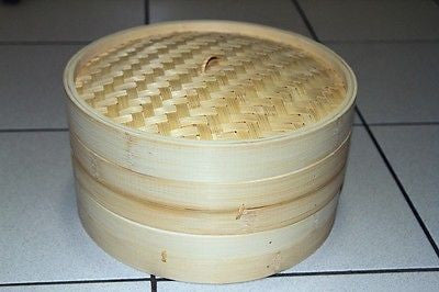 11" Bamboo Steamer Set | 2 Steamer Baskets with Lid | Traditional Asian Cookware
