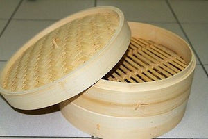 11" Bamboo Steamer Set | 2 Steamer Baskets with Lid | Traditional Asian Cookware