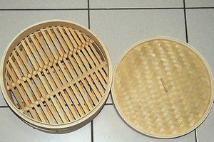 11" Bamboo Steamer Set | 2 Steamer Baskets with Lid | Traditional Asian Cookware