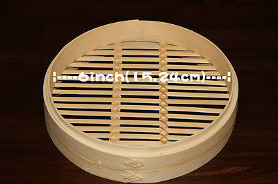 6" Bamboo Steamer Set | 2 Steamer Baskets with Lid | Asian Cookware