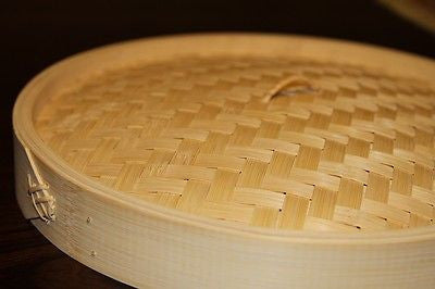 8" Bamboo Steamer Set | 2 Steamer Baskets with Lid | Dumpling & Dim Sum Steamer