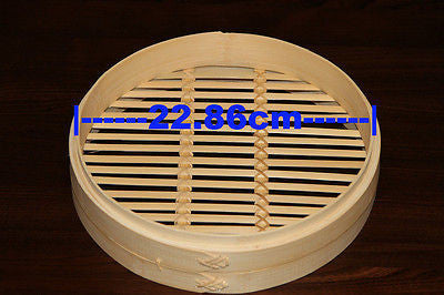 9" Bamboo Steamer Set | 2 Steamer Baskets with Lid | Premium Dim Sum Steamer