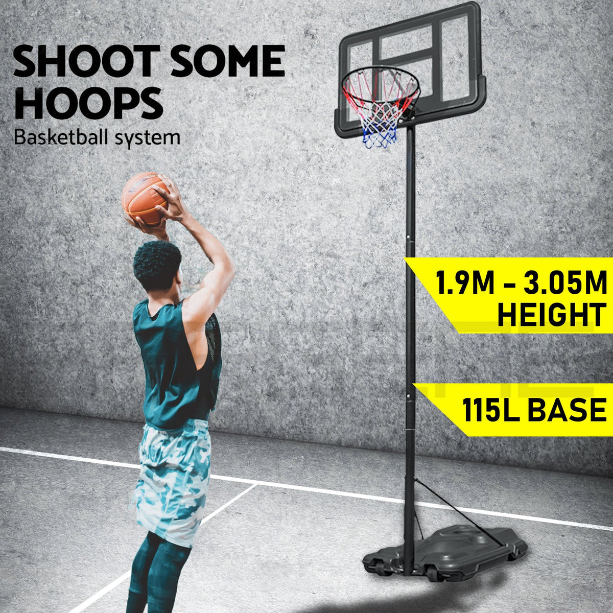 Basketball Hoop Stand | Portable Adjustable Backboard & Net System