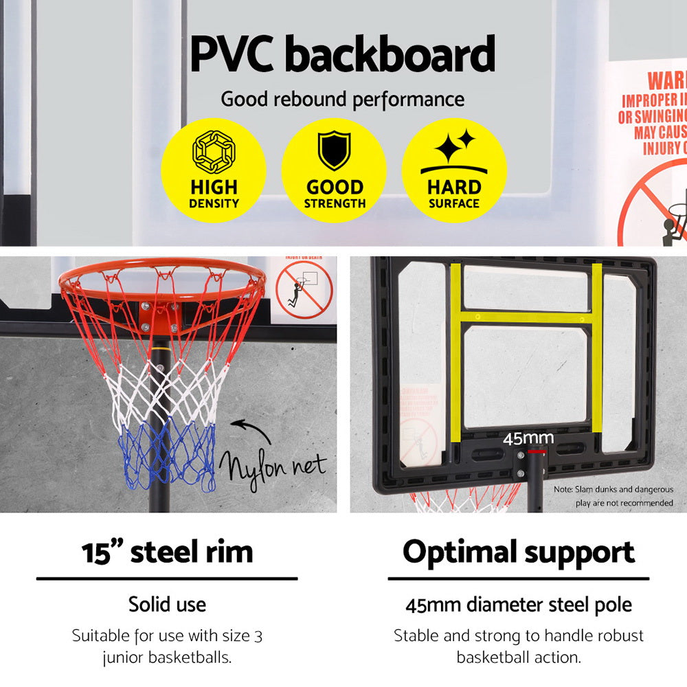 Adjustable Portable Kids Basketball Stand | Hoop Net & Rim System