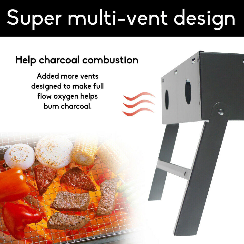 Outdoor Camping Portable Charcoal BBQ Grill | Hibachi Picnic Barbecue