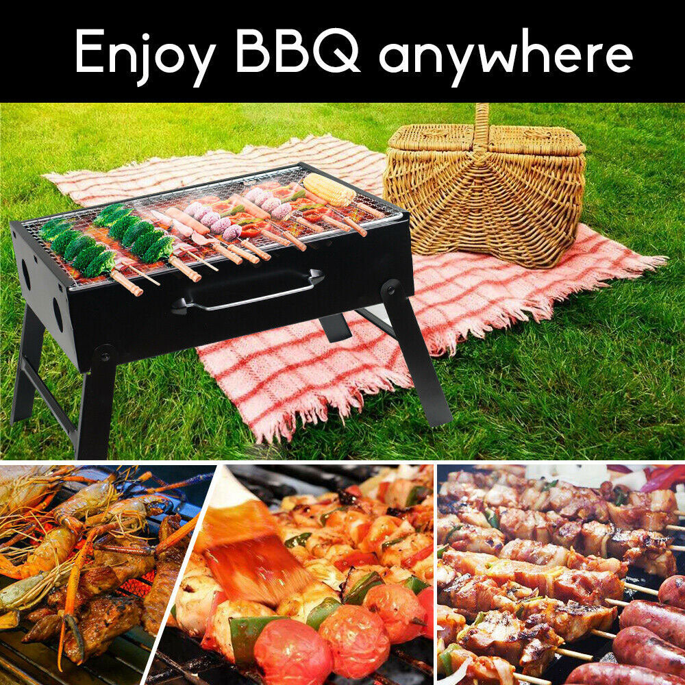 Outdoor Camping Portable Charcoal BBQ Grill | Hibachi Picnic Barbecue