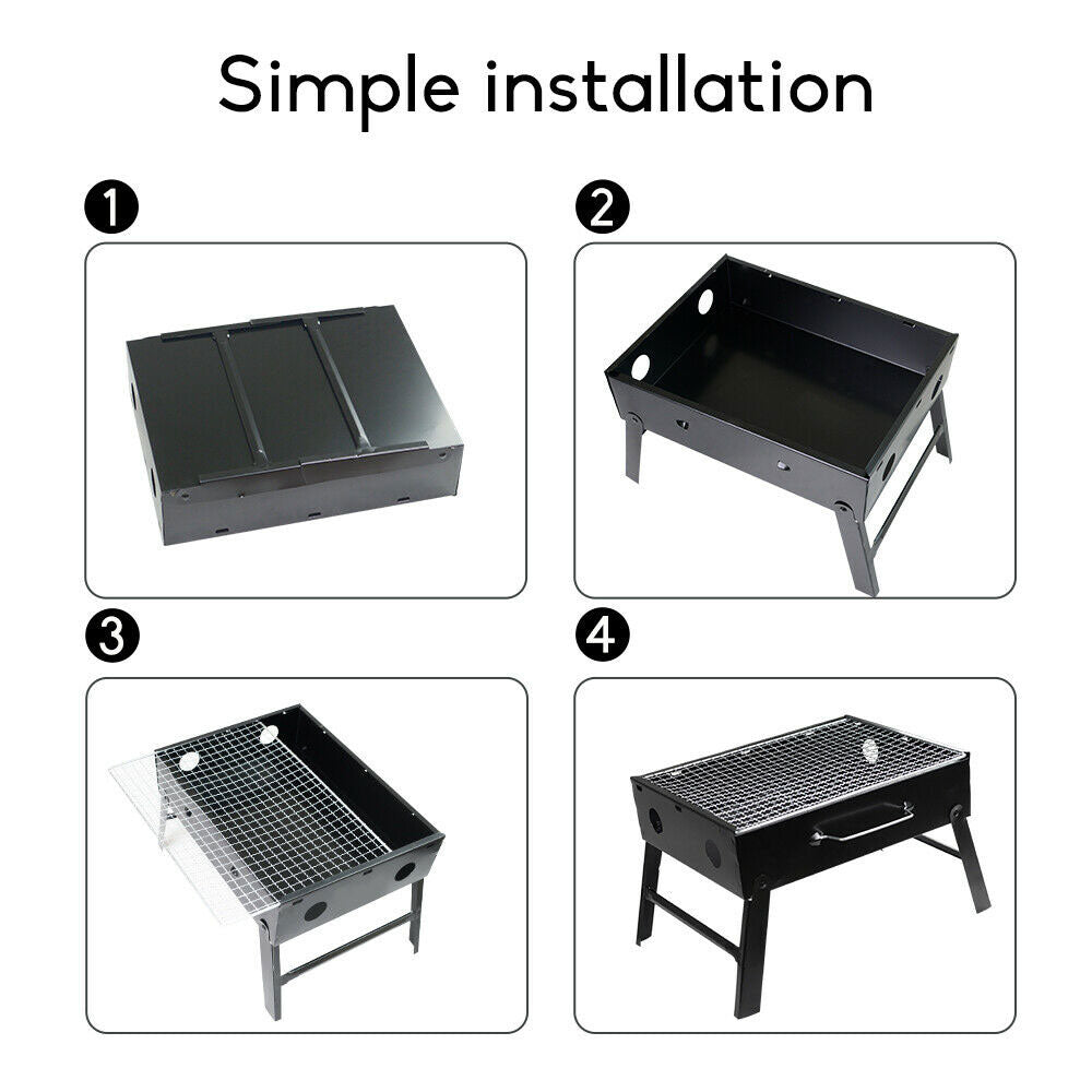 Outdoor Camping Portable Charcoal BBQ Grill | Hibachi Picnic Barbecue