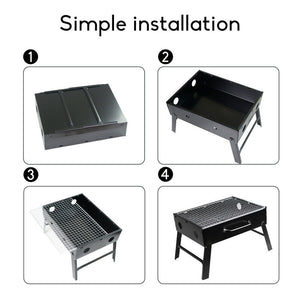 Outdoor Camping Portable Charcoal BBQ Grill | Hibachi Picnic Barbecue