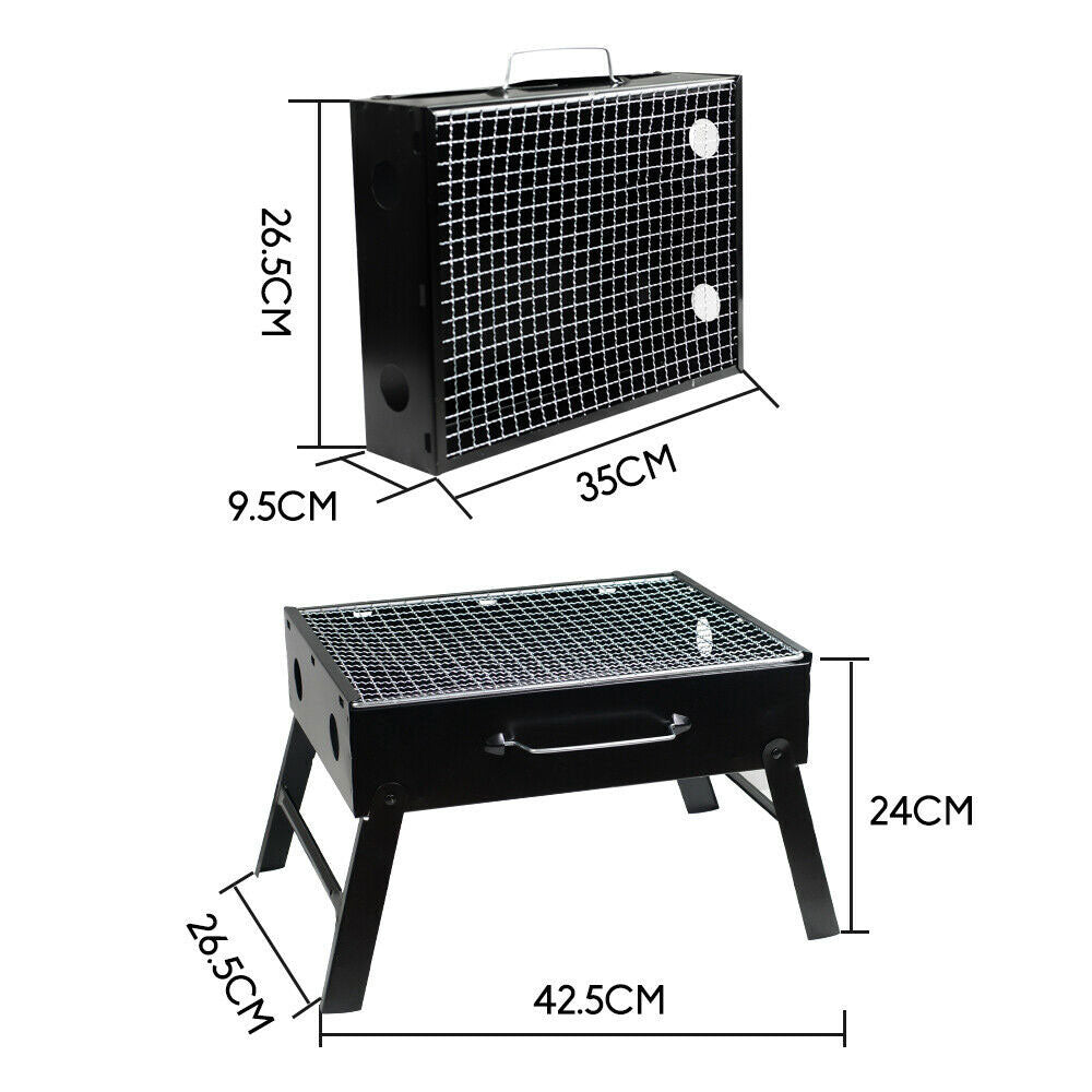 Outdoor Camping Portable Charcoal BBQ Grill | Hibachi Picnic Barbecue
