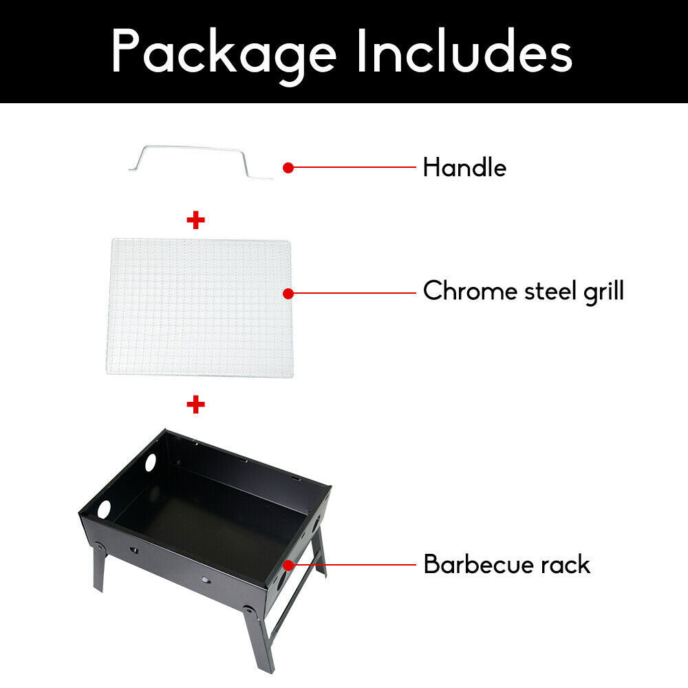 Outdoor Camping Portable Charcoal BBQ Grill | Hibachi Picnic Barbecue