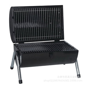 Stainless Steel BBQ Barrel Charcoal Smoker | Portable Foldable Barbecue Grill | Black