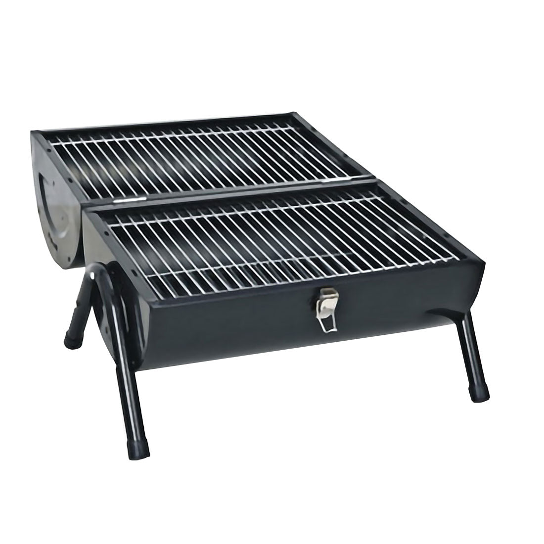 Stainless Steel BBQ Barrel Charcoal Smoker | Portable Foldable Barbecue Grill | Black