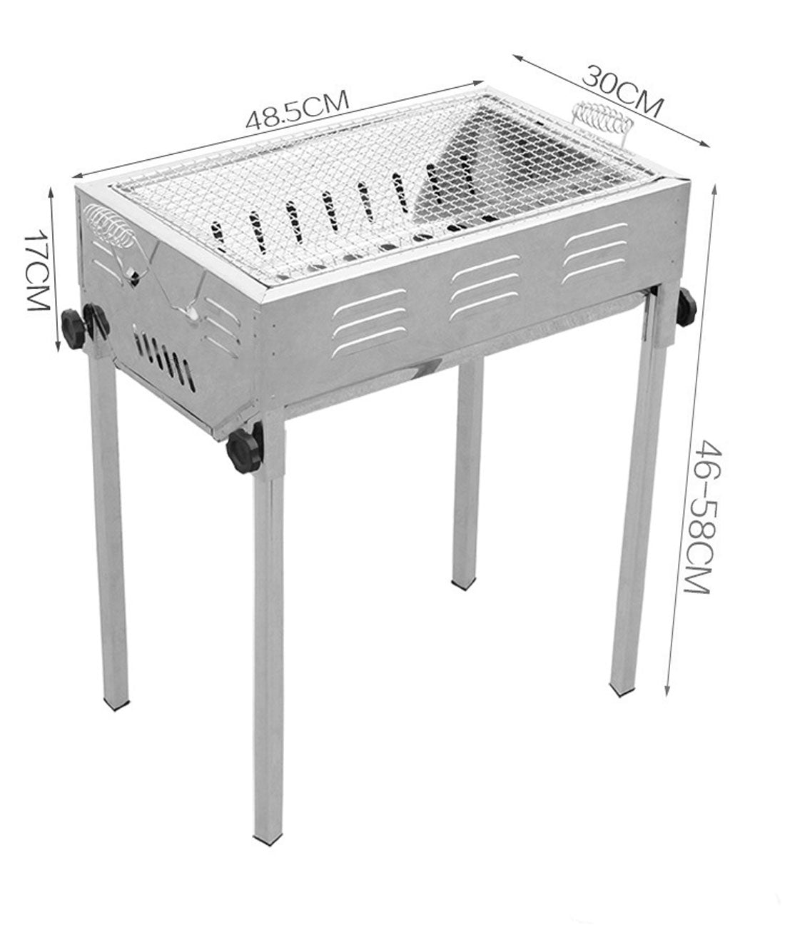 Stainless Steel Portable Outdoor BBQ Grill Set | Charcoal Kebab | Picnic Camping | Medium